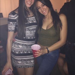 Short sleeve aztec print dress